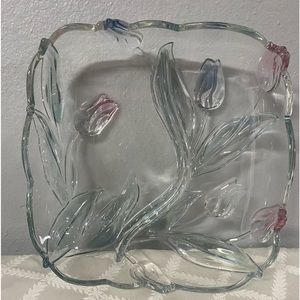 Mikasa 3D Colored 🌷 Pink & Blue Tulips Divided Dish
